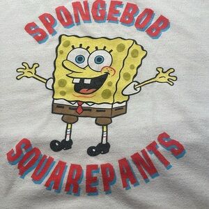 Vintage Y2K SpongeBob SquarePants T-shirtwhite short sleeve boys girls size L